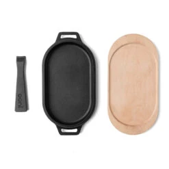 Poêle Ovale Fonte + Manche Amovible + Base En Bois - Ooni -Outdoorchef Promos Boutique poele ovale fonte ooni 5060568342023 3